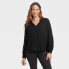 Women's Long Sleeve Lace Blouse - Knox Rose Black XS