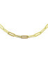 ფოტო #2 პროდუქტის Solid Strong Yellow 14K Gold Over .925 Sterling Silver Italian 4mm Paperclip Link Chain Necklace For Men Women Nickel-Free Made In Italy 18 Inch