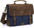 Фото #1 товара VASCHY Vintage Shoulder Bag Women's Men's Canvas Leather Shoulder Bag for 15.6 Inch Laptop with Removable Strap