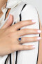 Luxury silver ring with blue zircon RI031W