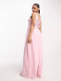 Фото #3 товара TFNC Bridesmaid lace back maxi dress in pale pink