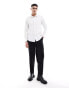 ASOS DESIGN wedding slim shirt with contrast detail in white