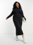 ASOS DESIGN Curve long sleeve maxi sweat dress in black