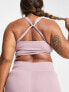 South Beach Plus twist strap light support sports bra in violet