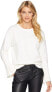 J.O.A. 167674 Womens Long Sleeve Crew Neck Pullover Sweater Ivory Size Large