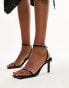 Фото #1 товара Topshop Clover premium leather pin heel sandal in black