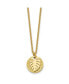 ფოტო #1 პროდუქტის Yellow IP-plated Circle Leaf Pendant 27.5 inch Cable Chain