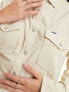 Фото #3 товара Wrangler boxy cord overshirt in cream