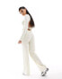 Фото #2 товара Missyempire ribbed wide leg trousers co-ord in cream