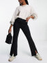 Фото #1 товара JDY split hem flared trousers in black