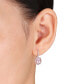ფოტო #2 პროდუქტის Morganite (2-1/3 ct.tw.) and Diamond (1/4 ct.tw.) Swirl Halo Earrings in 10k Rose Gold