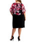 Фото #2 товара Plus Size Floral-Print Capelet Sheath Dress