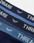 Threadbare 3 pack trunks in blue