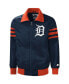 ფოტო #3 პროდუქტის Men's Navy Detroit Tigers The Captain II Full-Zip Varsity Jacket