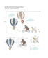 Up Up & Away Hot Air Ballon Animals Wall Decals