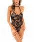 Фото #1 товара Lace Lingerie Teddy with High Neck Detail and Open Back