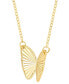 ფოტო #3 პროდუქტის Butterfly 18" Pendant Necklace in 10k Gold