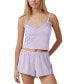 ფოტო #1 პროდუქტის Women's Soft Lounge Lace Trim Cami Top