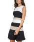 Women's Colorblocked Scuba Crepe Sleeveless Dress