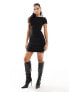 Фото #5 товара Sixth June textured bodycon mini dress in black