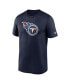 Фото #2 товара Men's Navy Tennessee Titans Legend Logo Performance T-shirt
