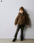 Animal print faux shearling jacket