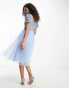 Фото #4 товара Maya Bridesmaid puff sleeve midi dress in baby blue