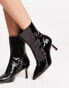 Фото #8 товара & Other Stories patent leather pointed toe stiletto boots in black