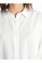 Фото #6 товара XSIDE Düz Uzun Kollu Keten Karışımlı Kadın Gömlek