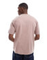 Hollister heavyweight boxy fit t-shirt in pink/brown