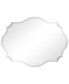 Frameless Beveled Oblong Scalloped Wall Mirror, 40" x 30" x 0.39"