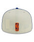 Фото #4 товара Men's Cream, Blue New York Knicks Piping 2-Tone 59FIFTY Fitted Hat