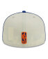 Men's Cream, Blue New York Knicks Piping 2-Tone 59FIFTY Fitted Hat