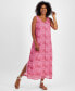 ფოტო #1 პროდუქტის Women's Printed Tassel-Trim Maxi Dress, Created for Macy's