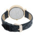 Women's Quartz Black Polyurethane Leather Watch 36mm Gift Set, 3 Pieces