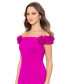 ფოტო #4 პროდუქტის Women's Scuba Crepe Cap-Sleeve Slit-Front Gown