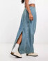 Фото #4 товара ASOS DESIGN denim parachute midi skirt in bue