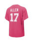 ფოტო #2 პროდუქტის Women's Threads Josh Allen Pink Distressed Buffalo Bills Name and Number T-shirt