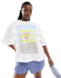 ASOS DESIGN Curve oversized t-shirt with margs drink photographic in white