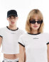 Фото #2 товара Calvin Klein Jeans baby ringer tee in white - ASOS Exclusive