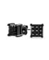 ფოტო #1 პროდუქტის Black On Black Invisible Cut Square CZ Checkboard Cubic Zirconia Prong Basket Set Stud Earrings Sterling Silver