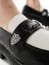 Фото #5 товара ASOS DESIGN chunky loafers in black and white faux leather with western details