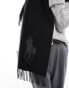 Фото #4 товара Polo Ralph Lauren reversible scarf with large pony logo in black and grey