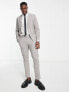 Jack & Jones Premium slim fit suit trousers in light grey check