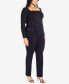 Фото #6 товара Plus Size Super Stretch Zip Tall Length Pant