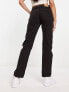 Weekday Pin mid rise straight leg jeans in black