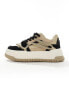 ASOS DESIGN chunky trainers in beige with rope detail