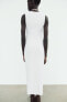 Фото #4 товара Платье миди из трикотажа в рубчик ZARA
