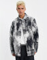 Reclaimed Vintage oversized twill shirt in black and white print