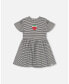 ფოტო #1 პროდუქტის Girl Organic Cotton Dress With Flounce Sleeves Stripe Black And White - Toddler|Child